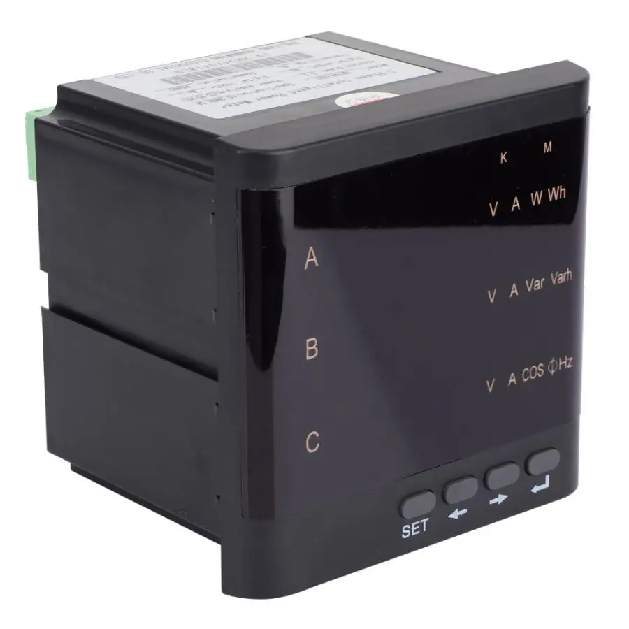 ZM194-D93 5A/1A черный светодиодный дисплей Цифровой трехфазный Измеритель Напряжения тока 91*91 мм