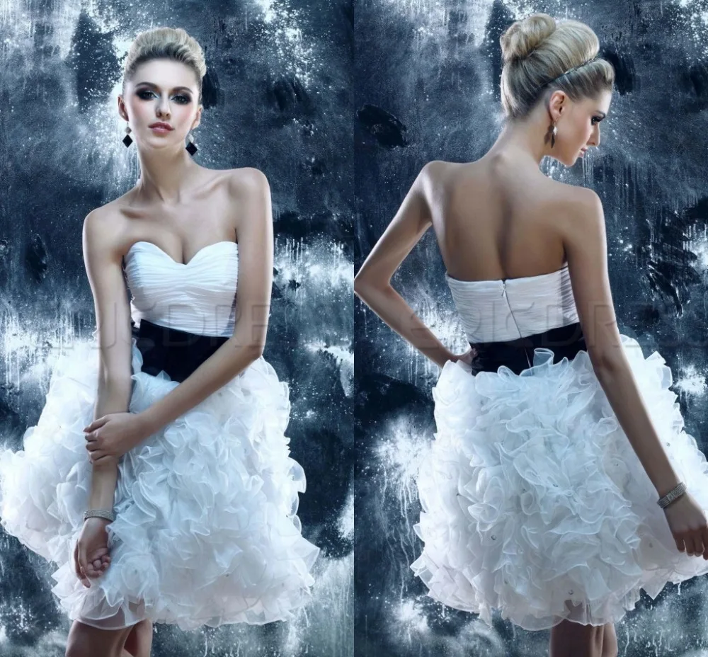 White Sexy Short Backless Sweetheart Ball Gown 8th Grade Graduation