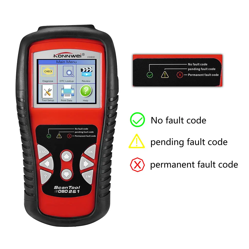 KW830 OBDII Автомобильный сканер Автоматическая диагностика двигателя ошибка двигателя OBD2 автомобильный сканер для считывания кода Обнаруживаемая Автомобильная батарея