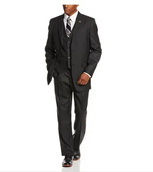 

2017 Custom Made One Button Groom Tuxedos Wedding Suit for men Groomsman Suit Boys Suit Jacket+Pants+Vest Bridegroom Mens Suit