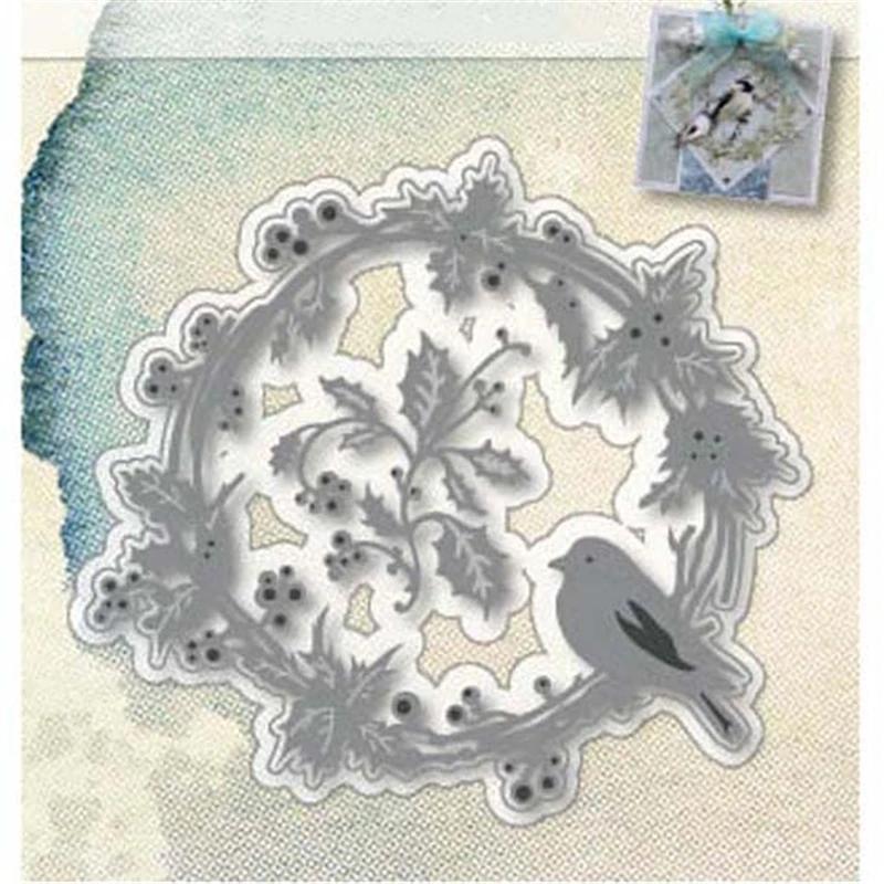 

YaMinSanNiO Metal Cutting Dies Scrapbooking For Card Making DIY Embossing Cuts New Craft Die Garland Leaves wreath Element