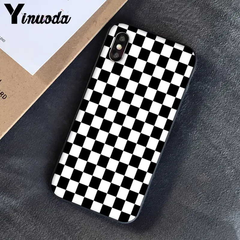 Клетчатый чехол Yinuoda в шахматную клетку для телефона iphone SE 2020 8 7 6 6S 6Plus X XS MAX 5 5S XR