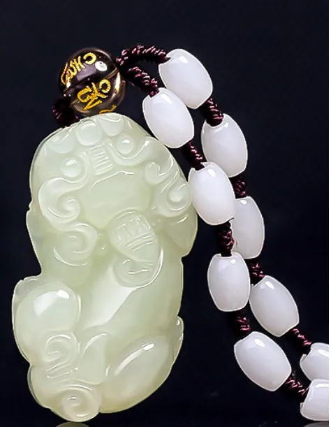 Kaiguang(Hetian) нефрита, Нефритовый Кулон Цепочки и ожерелья для Для мужчин транспортировки монополия и женский норки ювелирные изделия - Цвет камня: men