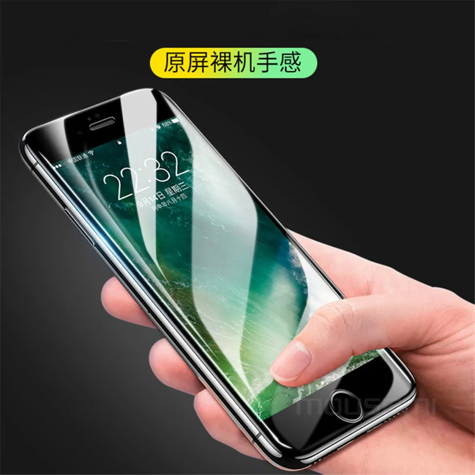 MOUSEMI Protective Glass On the For iPhone 6 6S Plus Tempered Screen Protector 5D Curved Edge Full Glass For iPhone 6 8 7 X Film (1)