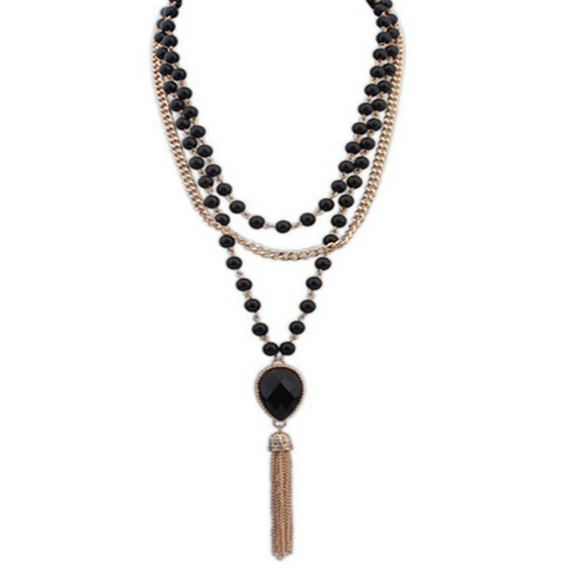 

New arrivel Classic Beads tassel necklace jewelry CC2741