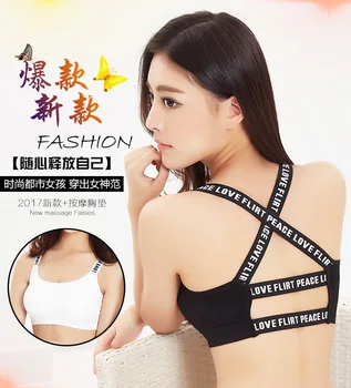 

Women Tank Tops Sleeveless Fitness Vest Sporter Bra Quick Dry Letters Straps Sporters Bras Seamless Padded Workout Crop Tops