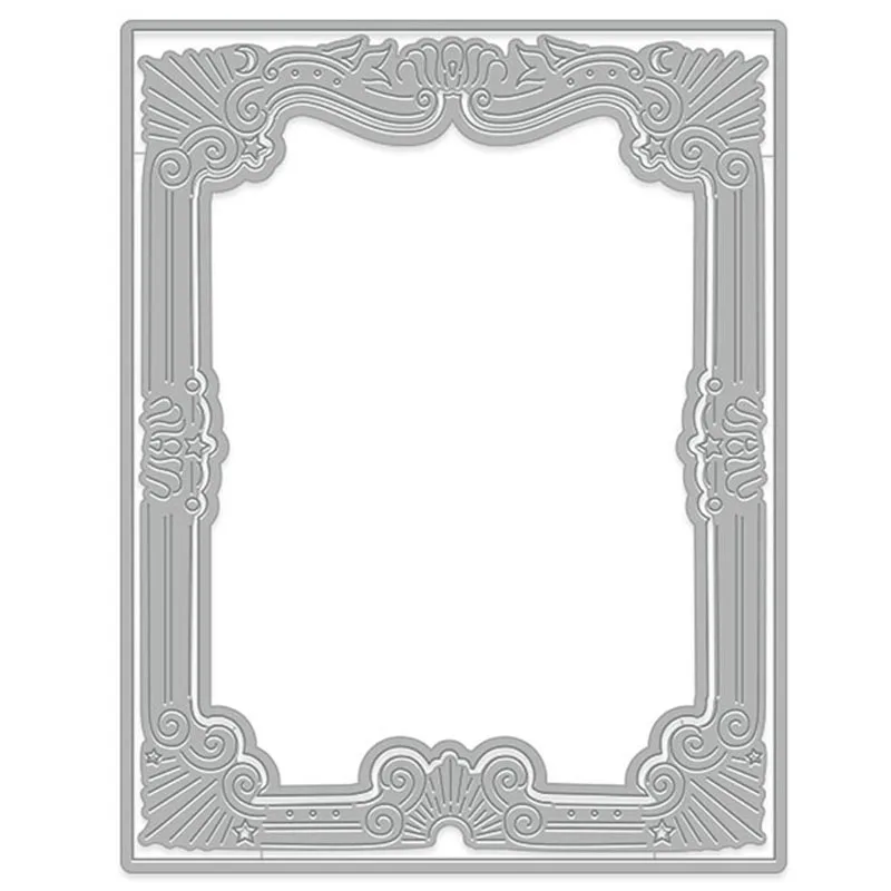 

ForeWan Hollow Frame Background Metal Steel Cutting Dies 108*143mm For DIY Scrapbooking Paper Album Cards Embossing Stencil
