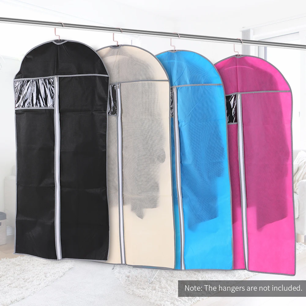 4pcs Clothes Organizers Dustproof Hanging Garment Bags Clothes Suit Covers with PVC Visible
