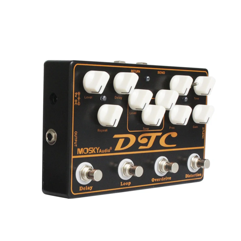 Moskyaudio Distortion, Overdrive ,LOOP, Delay 4 Effects Pedal in 1 Unit Guitar Effect Pedal Multi-Effect Pedal
