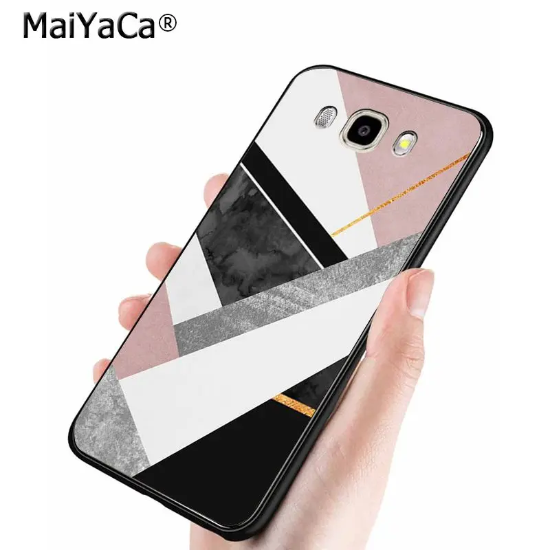 Fashion Geometric Splice Pattern Marble gold pink marble stone