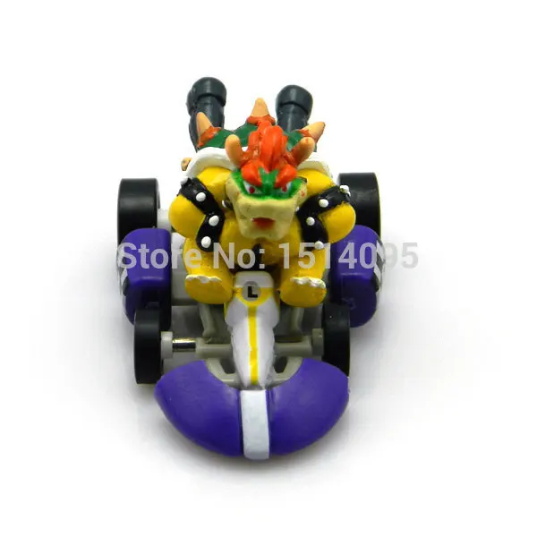 6pcs/set Super Mario Bros Car Kart Pull Back Cars PVC Action Figures Toys Dolls Classic Toys SM031