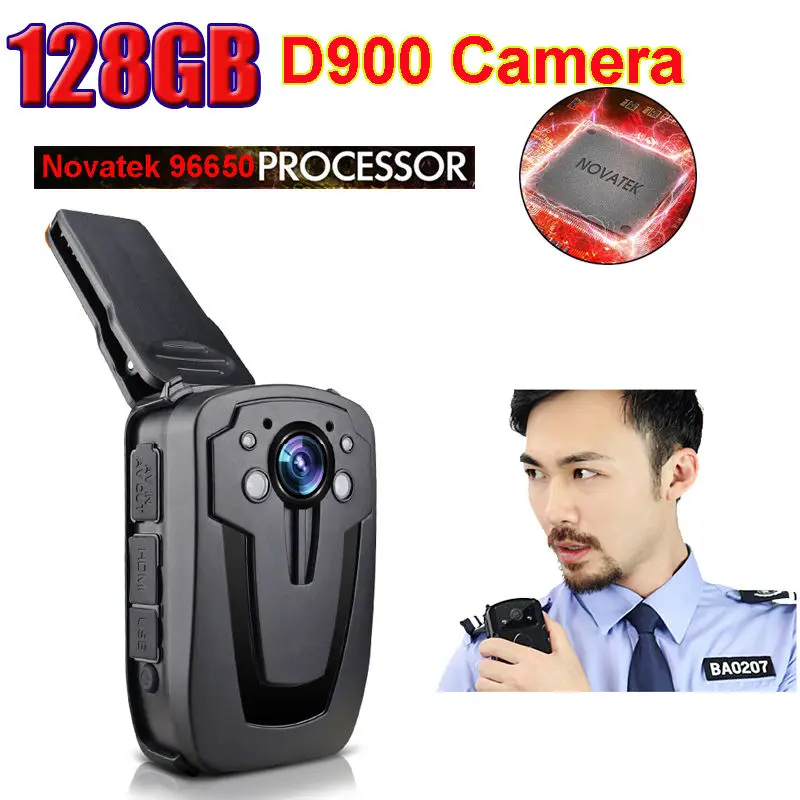 

D900 Full HD 1080P Multi-functional Body Worn Police IR Night Vision 128GB Police Camera Police Body Camera