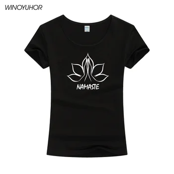 

Buddha Namaste Hands Lotus Flower Print Women tshirt Cotton Casual Funny T Shirt For Lady Girl Top Tee Hipster Tumblr T-shirt