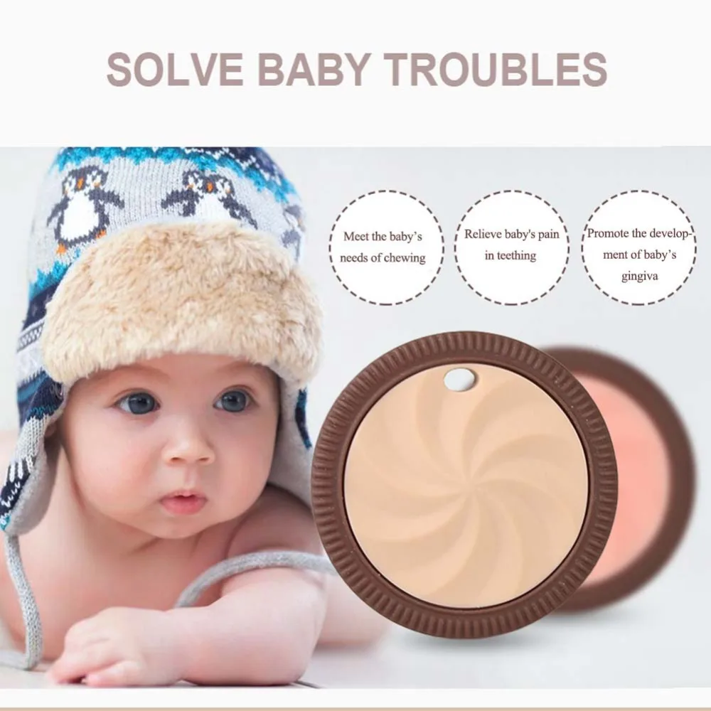 Hot sale Cute Baby Teether geometry Round Shape Silicone Teether New