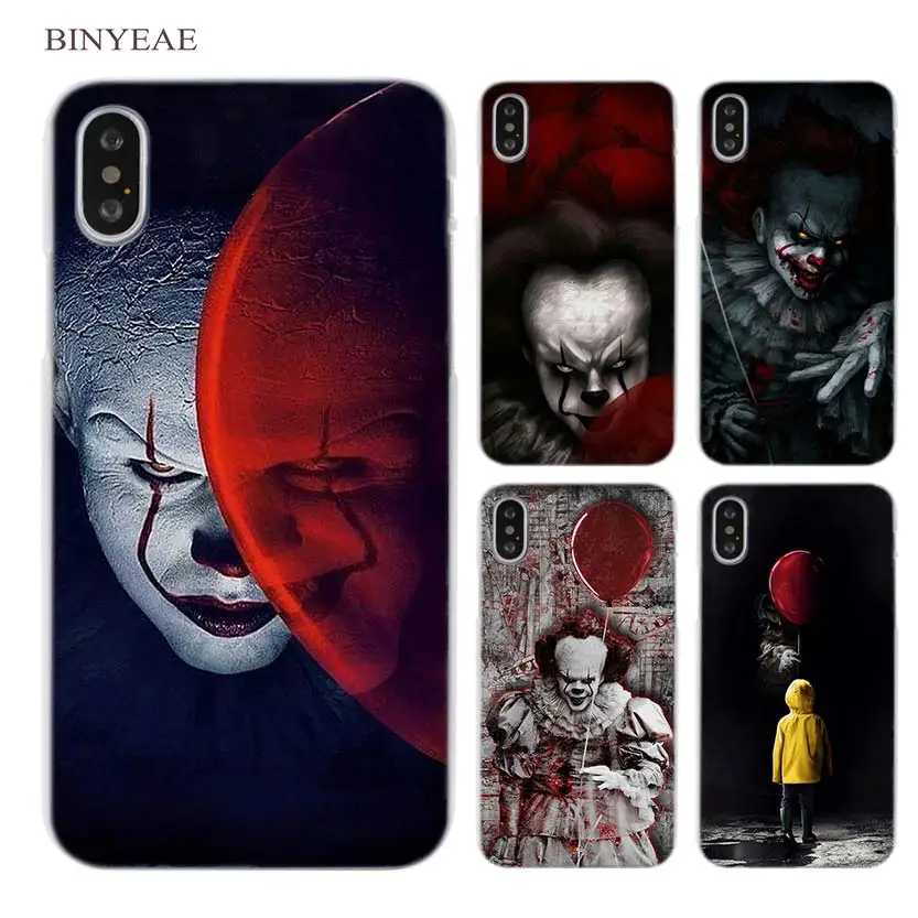 

BINYEAE Pennywise Clown Horror Clear Cell Phone Case Cover for Apple iPhone X 6 6s 7 8 Plus 4 4s 5 5s SE 5c