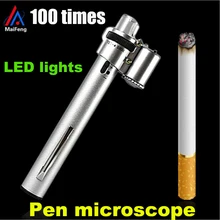 MG10085-9 100X мини-микроскоп с светодиодный Тип ручки электронный микроскоп мини портативный медицинский штамп для монет увеличительное стекло, лупа