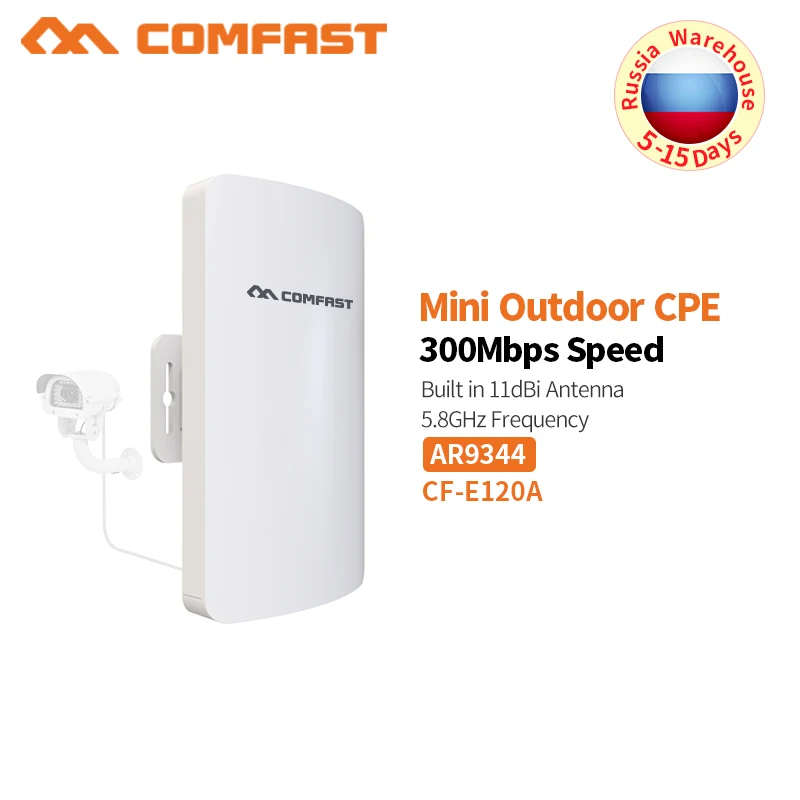 COMFAST 300Mbps Mini Outdoor CPE Wireless Bridge 5.8ghz Wifi Router For IP Camera Project 1-2km Long Range Amplifier CF-E120A COMFAST 300Mbps Mini Outdoor CPE Wireless Bridge 5.8ghz Wifi Router For IP Camera Project 1-2km Long Range Amplifier CF-E120A