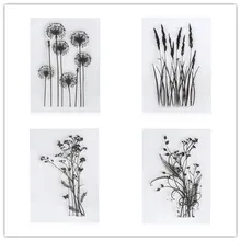 2017 New Flower Grass Transparent Acrylic Silicone Rubber Clear Stamps Sheet for DIY Scrapbooking Photo Album Cards Making Decor 2017 fashion acrylic sheet for sample plastic sheet size 5cm 5cm 19 colors for making bags bag accessorise china factory