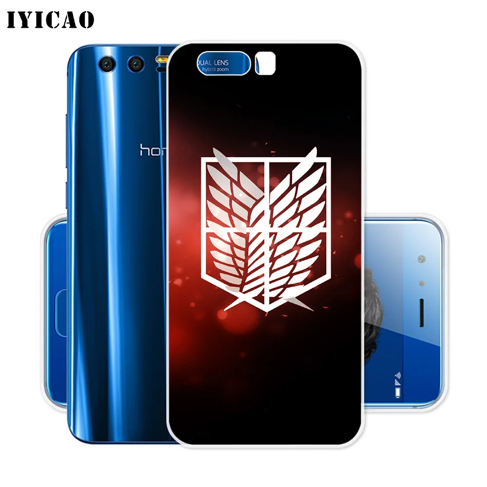 Мягкий силиконовый чехол IYICAO Attack On Titan с логотипом для Huawei Y9 Y7 Y6 Prime 2018 Honor 8C 8X 8 9 10 Lite