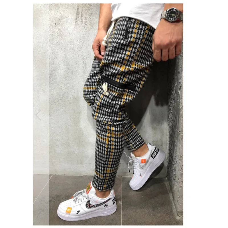 

Hot Men's Sweatpants Side Stripe Hip Hop Track Pants Street Wear Skinny Jogger Sweatpants Elastic Waist Male Casual pants men