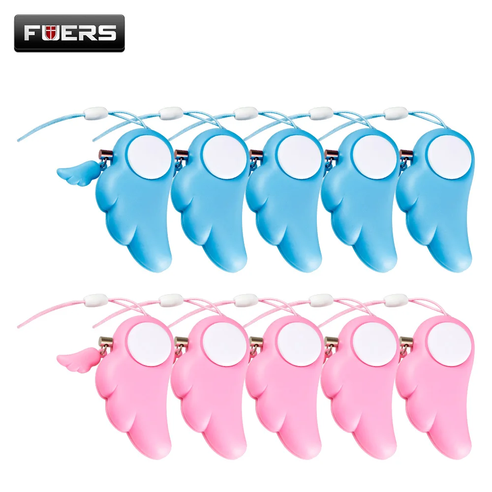 

Fuers 10pcs 90dB Self Defense Anti-Attack Keychain Alarm Keyring Emergency Security Alarm Pull Ring Triggered Self Defence