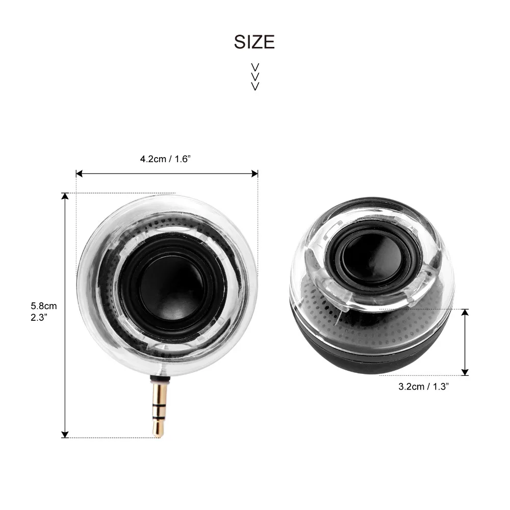 Универсальный мини-смартфон 3,5 мм Aux динамик перезаряжаемый компактный Громкий Динамик Мощный прозрачный басовый Разъем для iPhone iPad