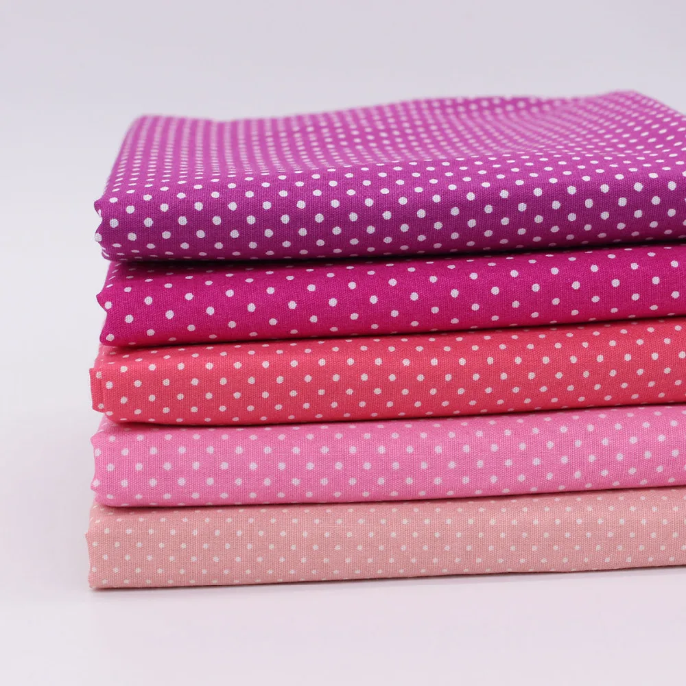 5PCS Pure Polka Dot cotton fabric DIY cloth sewing tilda fabrics patchwork cotton tissue home