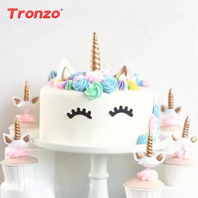 tronzo unicorn party cake toppers unicorn birthday party decorations tronzo unicorn party cake toppers unicorn birthday party decorations kids gold silver unicorn cupcake toppers for