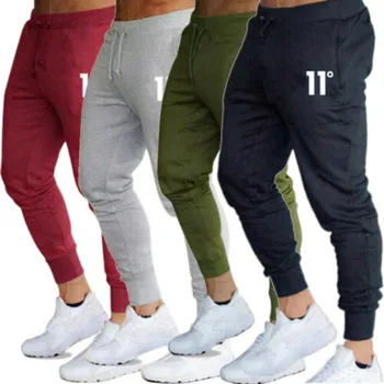 

UK Mens Casual Slim Fit Tracksuit Sports Gym Skinny Joggers Sweat Foot Pants Trousers