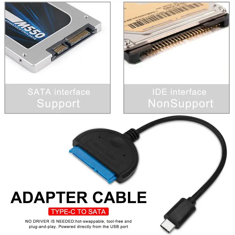 Кабель адаптер USB C к SATA кабель соединитель для внешнего жесткого диска 2 5 дюйма 3