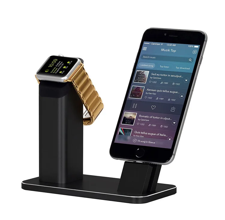 

Apple Watch Series 3 Stand, Aluminum Charging stand Dock Station-Support Apple Watch NightStand Mode and iPhone 7/7 plus/Stent