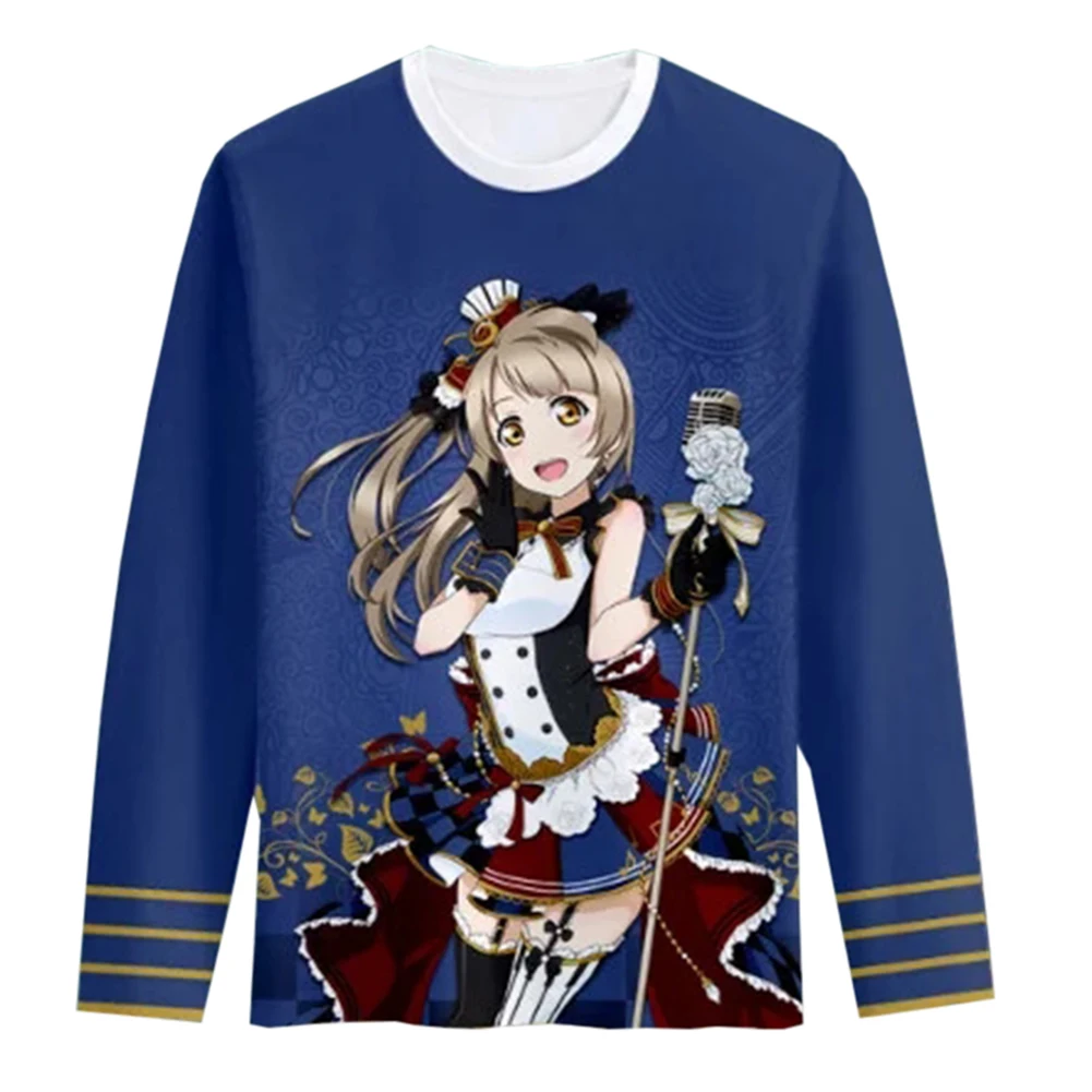 

Lovelive T shirt Anime Tojo Nozomi Yazawa Nico Nishikino Maki Cosplay Acting Cute PattenT-Shirt Sports Long Sleeve Tees Cotton