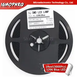 1 катушка 3000 шт синий 1206 светодиодные диоды smd свет