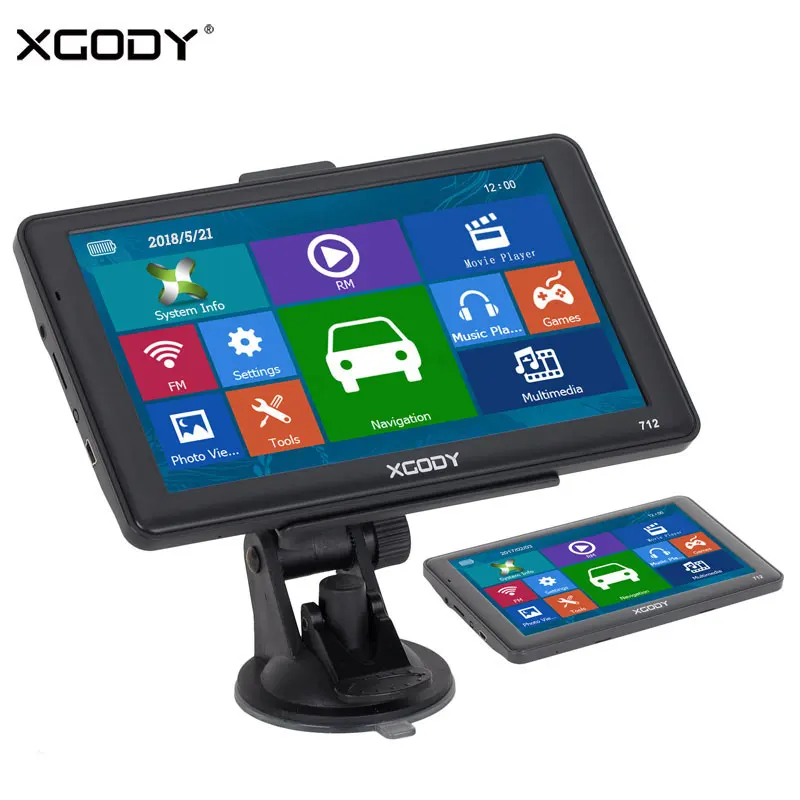 XGODY 7 inch GPS Navigation 2017 Europe Free Maps Russia Navitel 712 ...