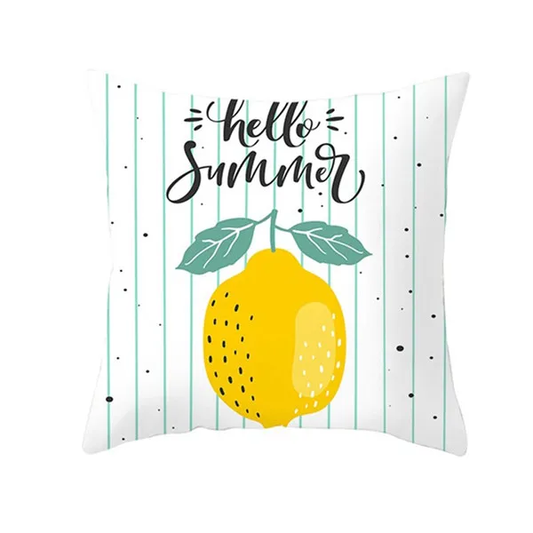 45x45 см мультяшная фруктовая тропическая Подушка летняя арбузная ананасовая подушка "Лимон" костюм стул домашний диван диванная подушка - Цвет: 7