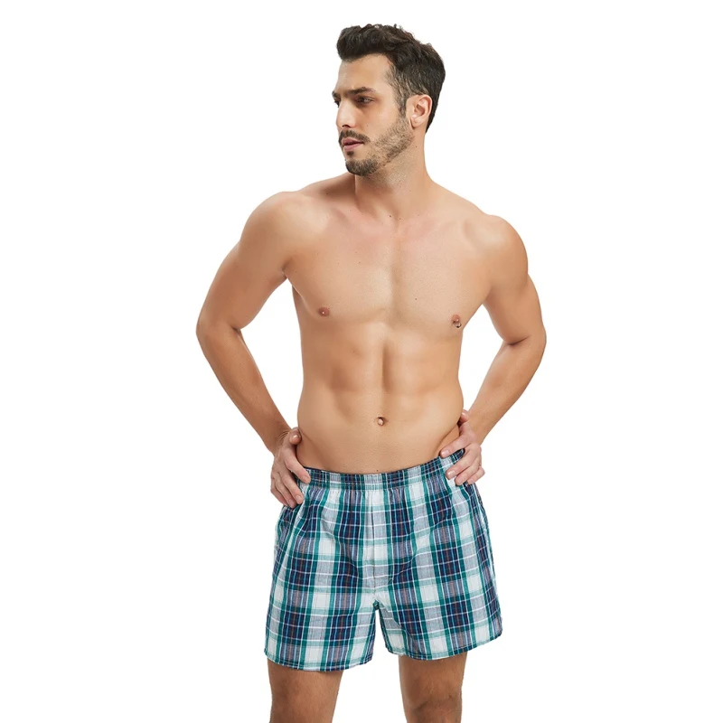 

Cotton Mens Underwear Panties Classic Plaid Men Boxers Shorts Boxer With Elastic Waistband Shorts Cozy Loose Men Plus Size