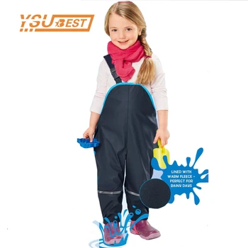 

2019 Boys Overalls Girls Boy Waterproof Overalls Cotton Padded Trousers Outdoor Pants German Quality Kid Windproof Pants Rain