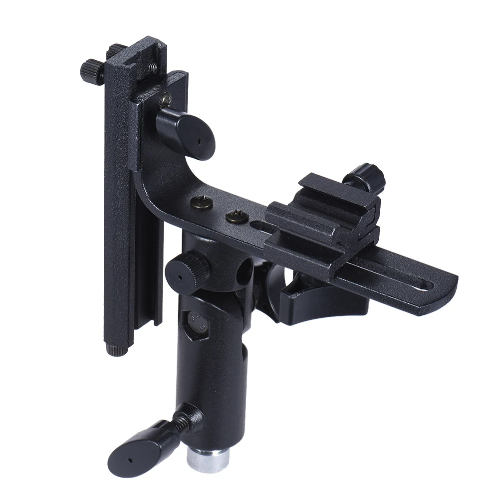 L Bracket Speedlite Flash Mount with Bowens Mount Adapter Cold Shoe for Softbox Reflector Beauty