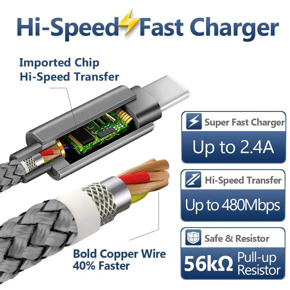 Usb type C нейлоновый кабель синхронизации зарядного устройства для быстрой зарядки type-C для Xiaomi REDMI note 7 K20 pro huawei P20 lite P30 Honor 10 9 V20