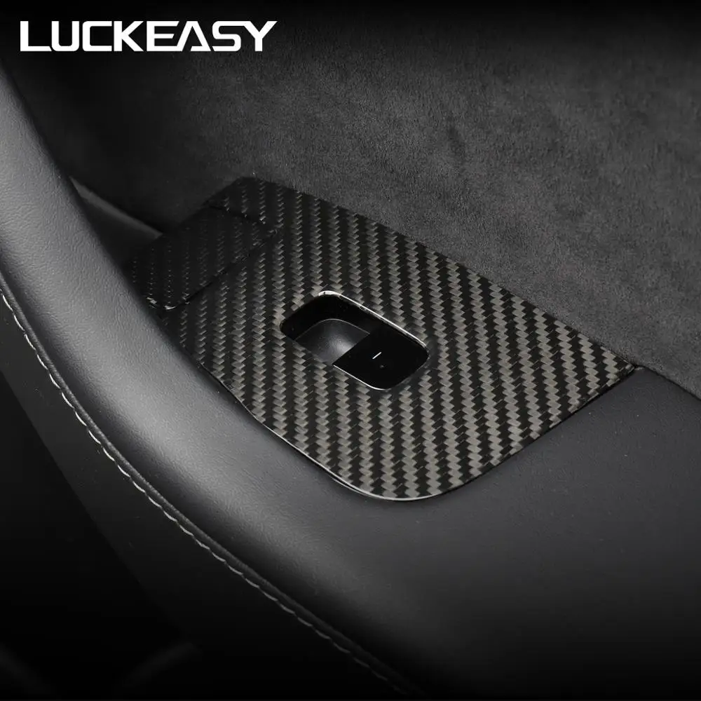 LUCKEASY Car window button modified patch for Tesla Model 3 Car interior accessories door lock decorative patch 14pcs/set