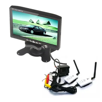 

wirelss 7 inch TFT LCD Display monitor transmitter receiver night vision Reverse Rear View camera kit for truck bus