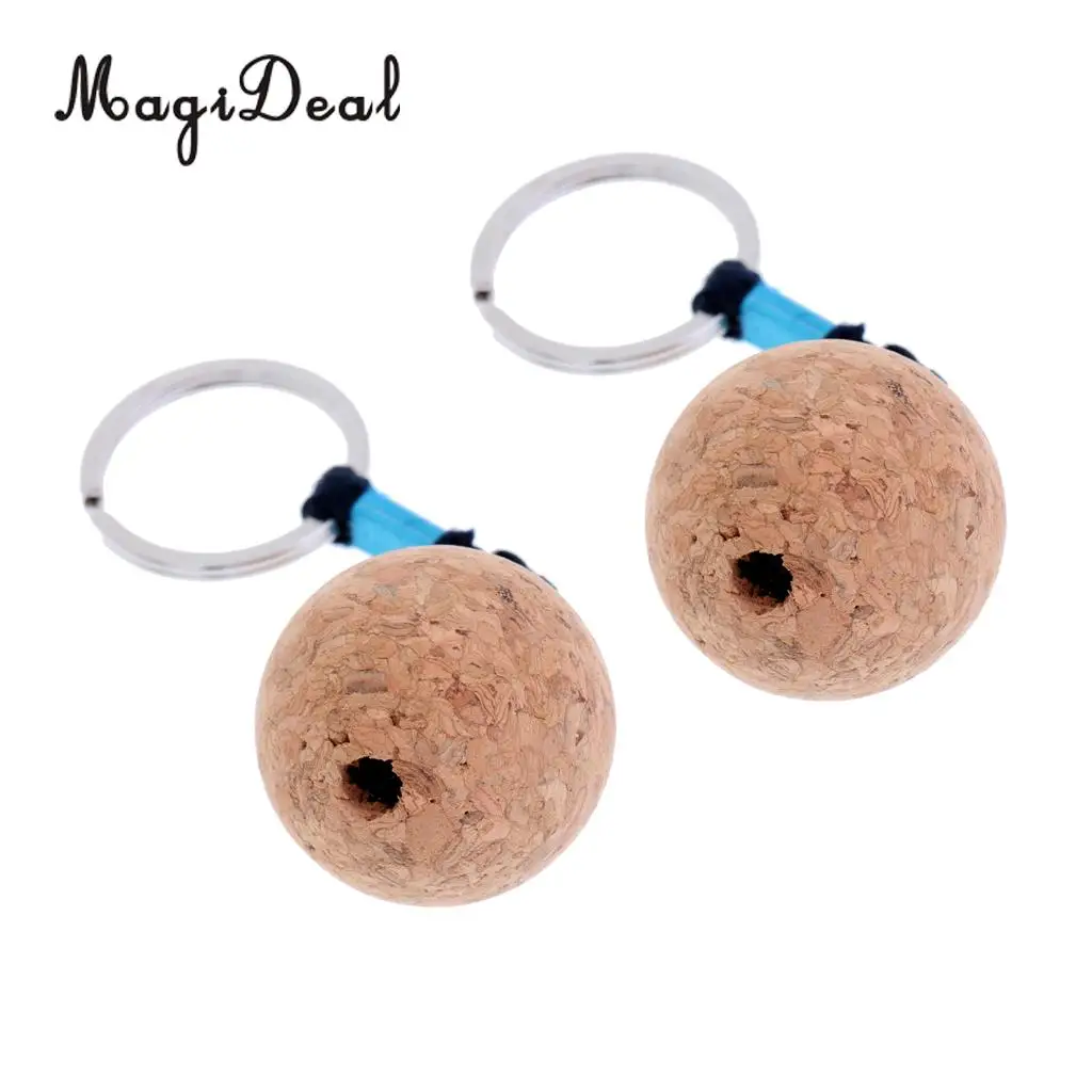 2Pcs Ultralight 3.5cm Floating Cork Keyring Key Chain Water Buoyant Key Ring Marine Sailing Boat Float Replacement Accessories