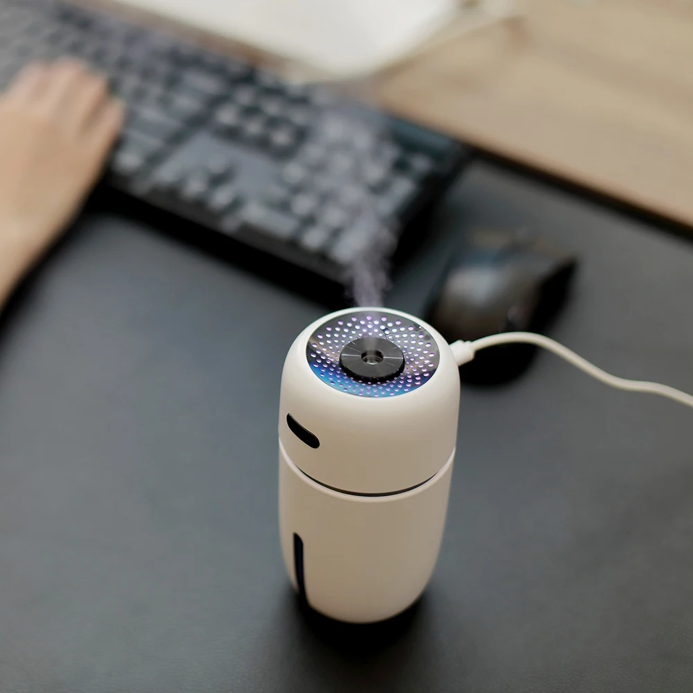  USB Cute I Air Humidifier Multifunctional Home Car Desktop Humidifier 200ML Colorful Light Diffuser