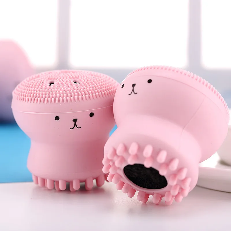

Double-sided Jellyfish Small Octopus Facial Cleansing Brush Silicone Cleansing Brush Facial Puff Face Skin Care Cleaning Tools