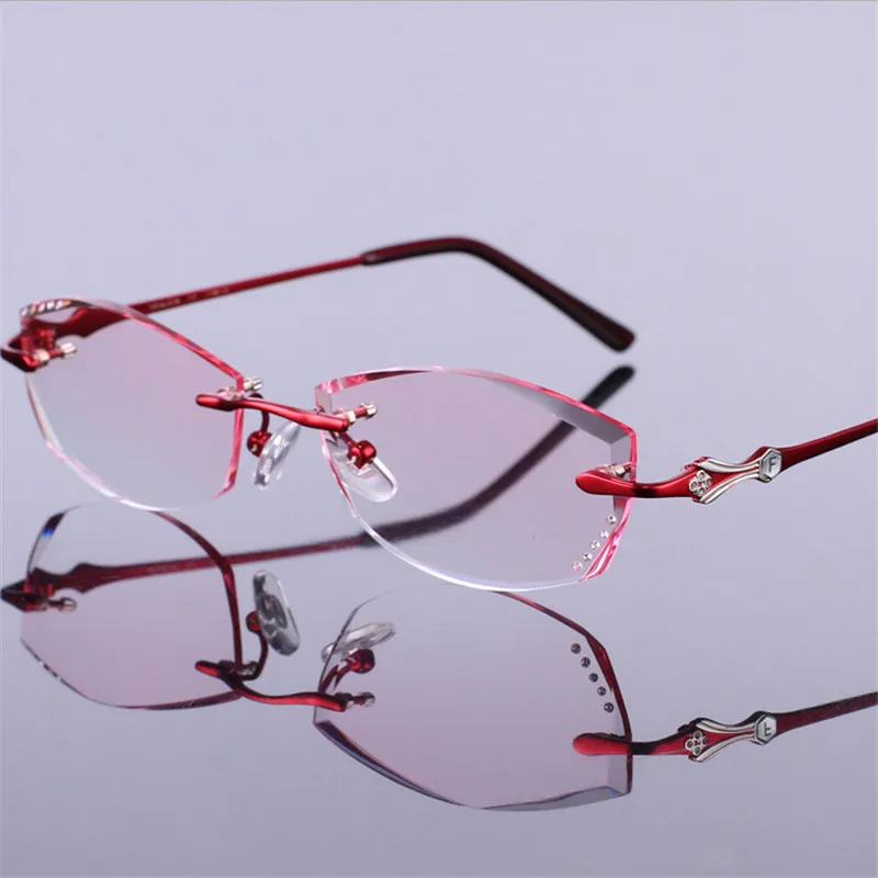 Brillen Schöne Getrimmt Prescription Mode Brillengestell Frauen Fertigprodukte Optische Rahmenlose axXIw7qqA