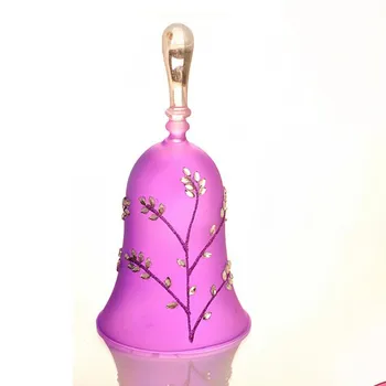 

Free Shipping Red Glass Bell Purple Wedding Decorative Glass Dinner Bell Home decoration Friend Birthday Gift Wedding Favour