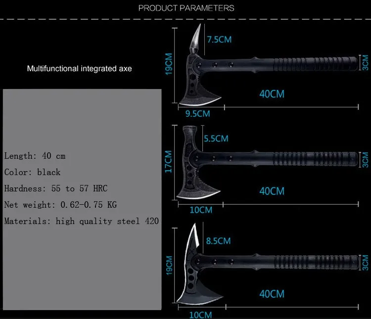 FBIQQ новый улучшенный Открытый Кемпинг Пожарный топор, инженеры Томагавк, мульти-функция топор, + нейлоновые наборы