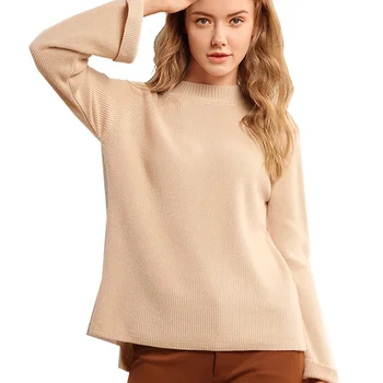 

cashmere sweater women's pullover o-neck long flare sleeves solid knitting 35% real cashmere tops