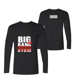BIGBANG хип-хоп одежда хлопок Футболки Для мужчин с длинным рукавом мода плюс Размеры Забавные футболки для Для мужчин футболки