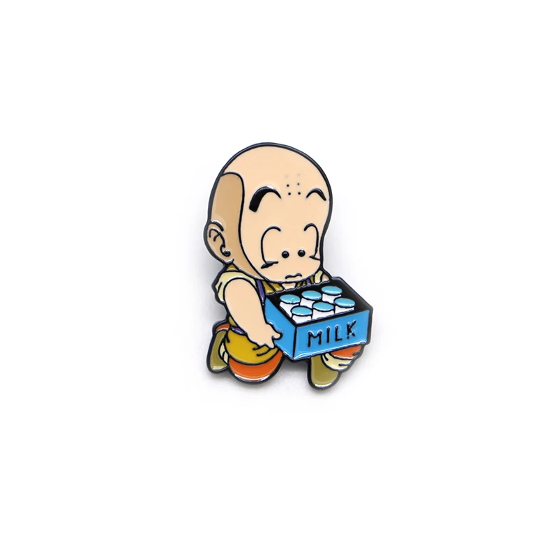 Мультфильм аниме броши Kuririn эмалированная булавка для мальчиков отворот